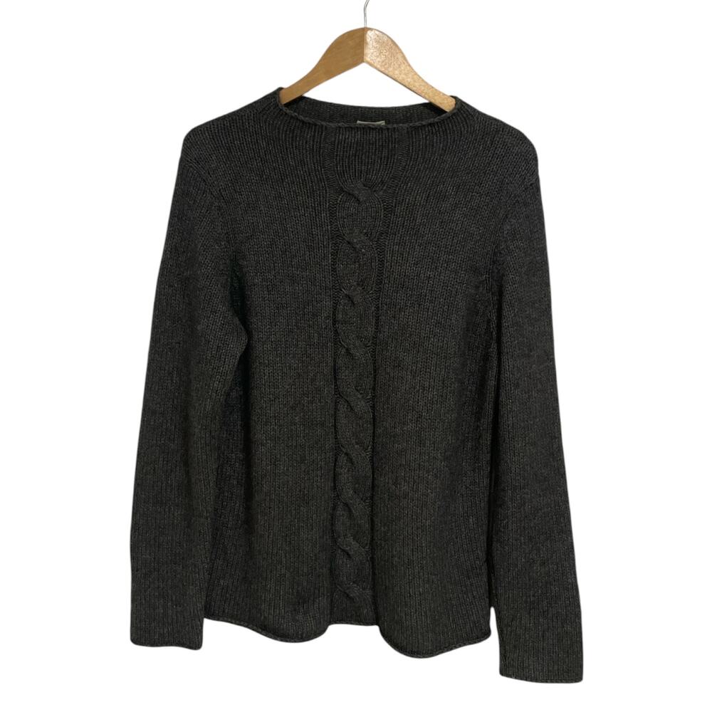 Cullen Womens 100% Cashmere Sweater Pullover Size L Gray Quiet Luxury Soft Cozy